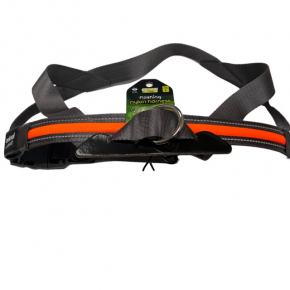 Animal Instincts Flashing Safety Usb Rechargeable Nylon Harness Orange Large 90cm